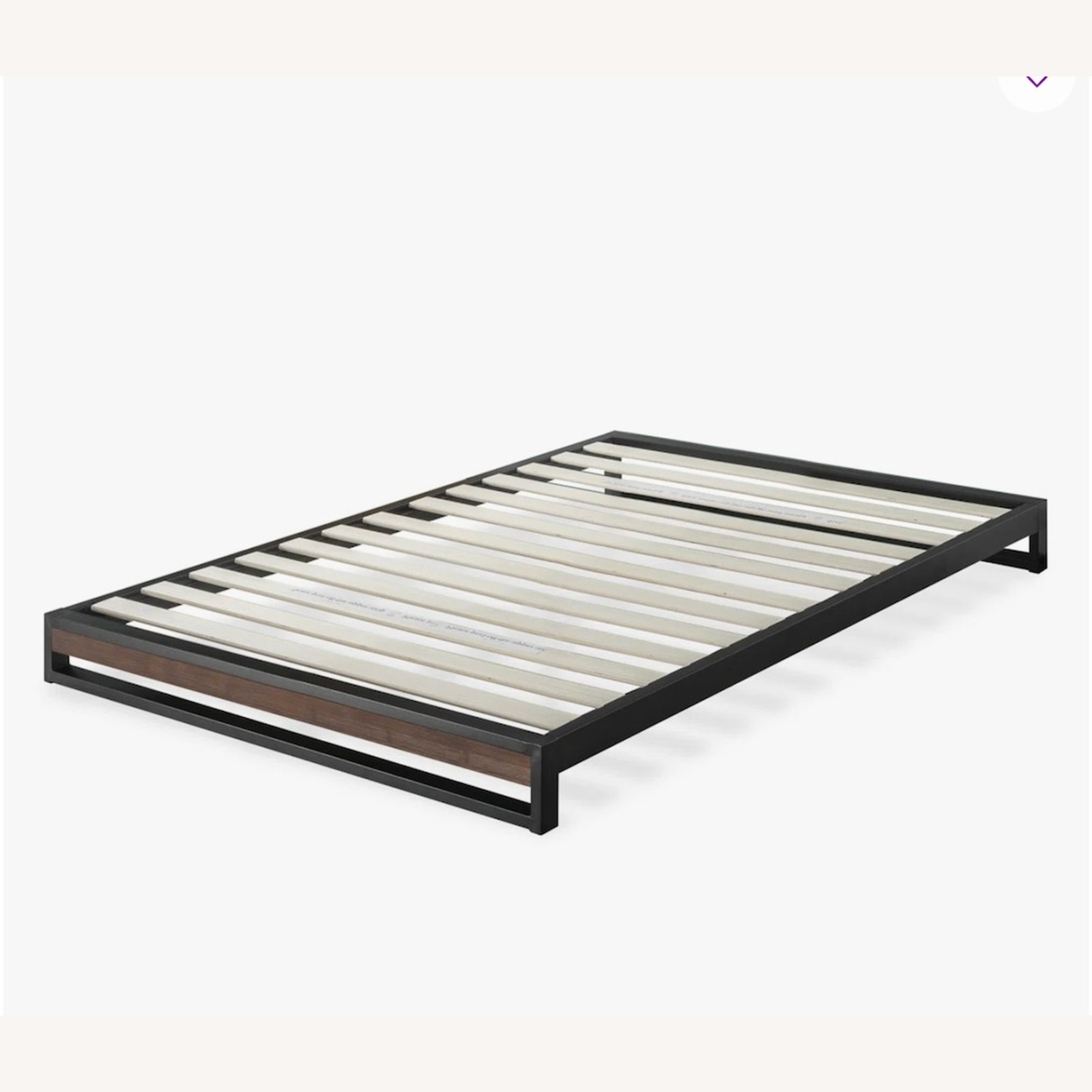 Dark Brown Metal King Bed With Wooden Design - image-3