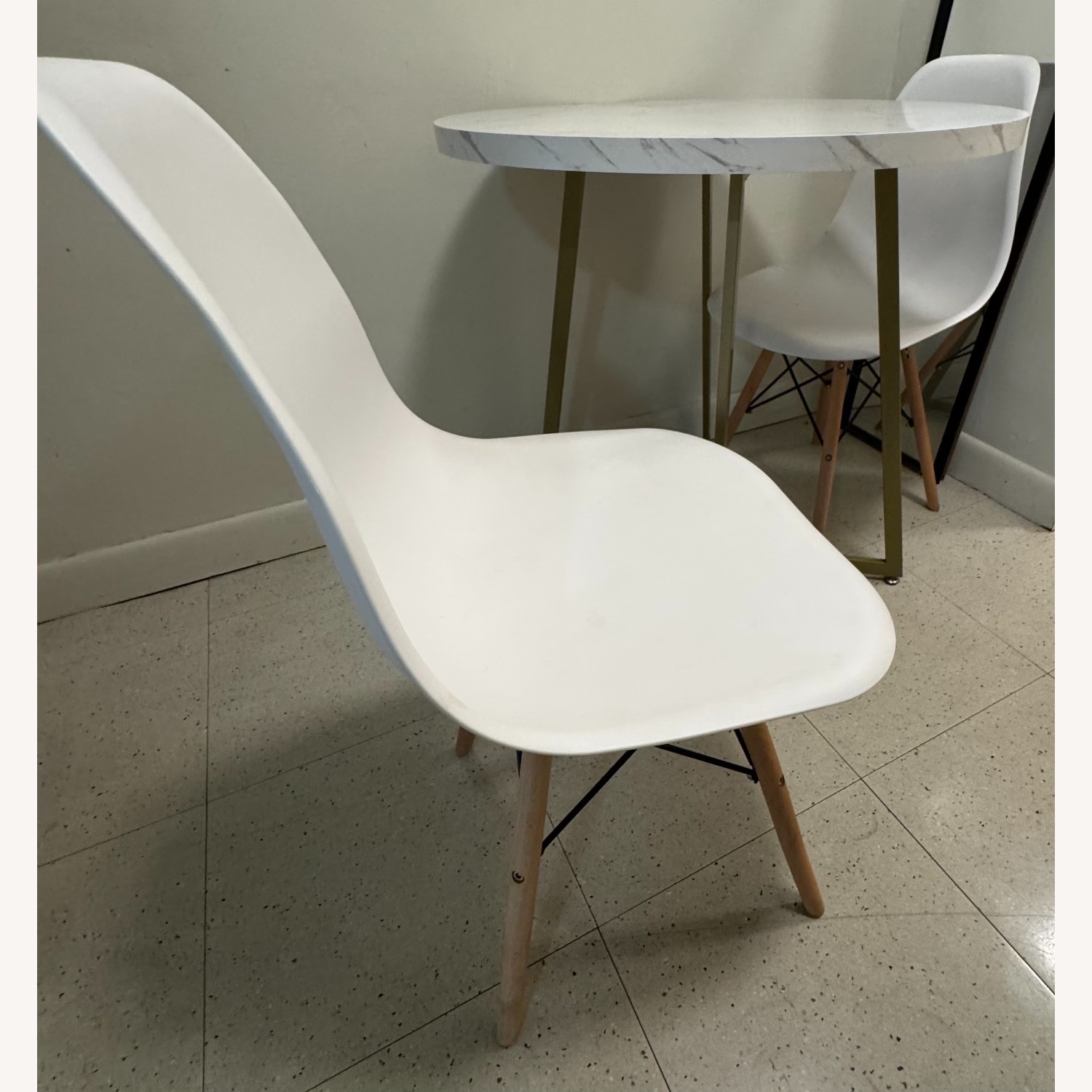 White Wood Dining Table with White Chairs Two - image-3