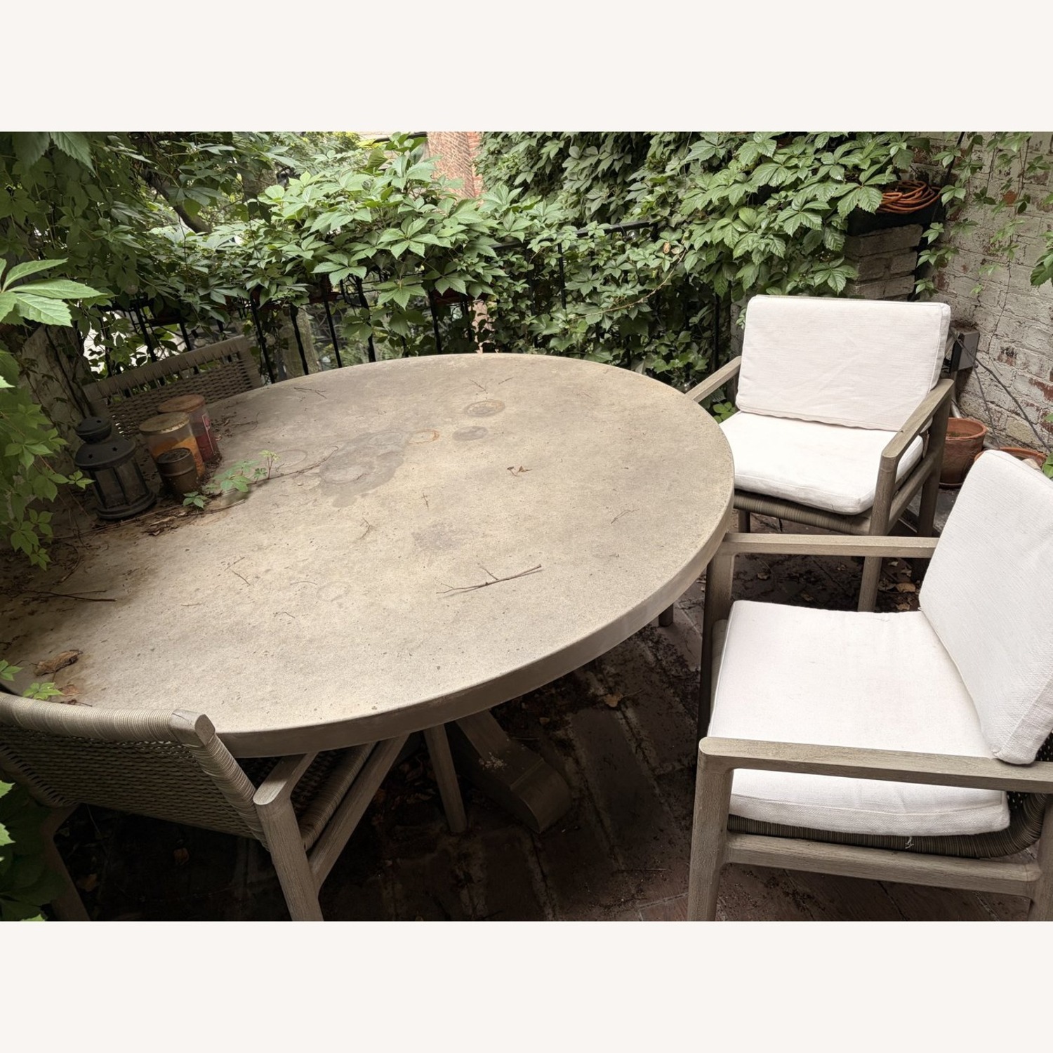Restoration Hardware Mesa Teak Armchairs Set of 4 + Cushions - image-2