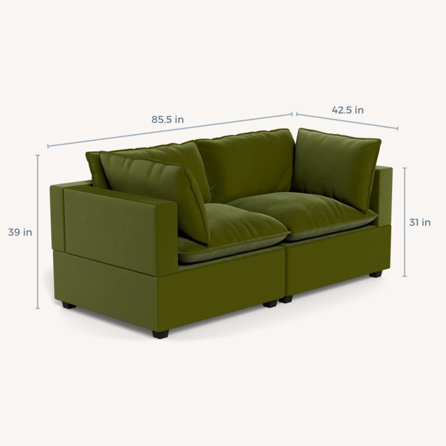 Albany Park Kova Pillow Cushion Sofa 86" - image-3