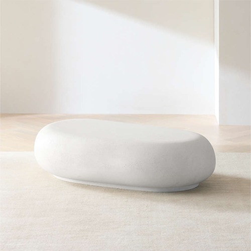 Used Crate & Barrel White Pebble 59" Coffee Table for sale on AptDeco