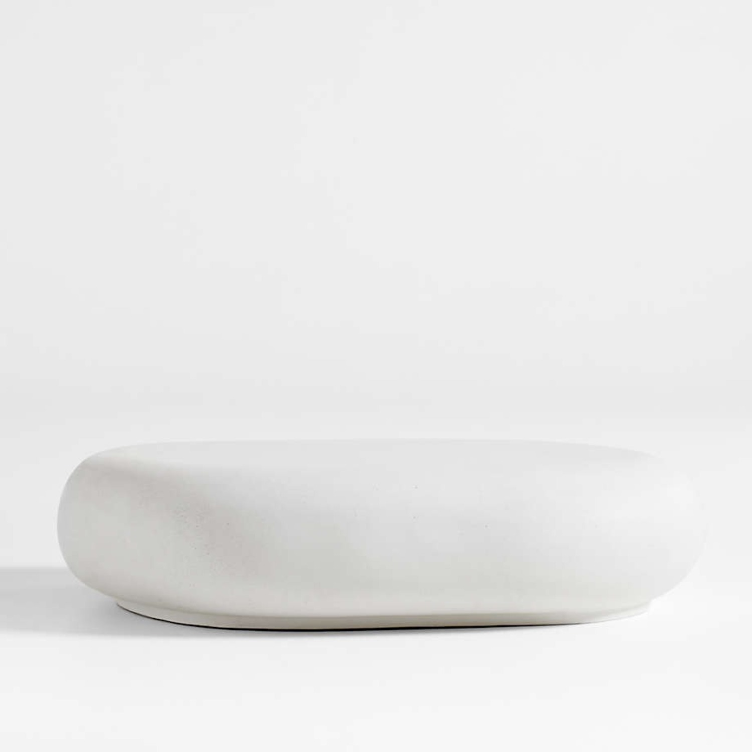 Crate & Barrel White Pebble 59" Coffee Table - image-3