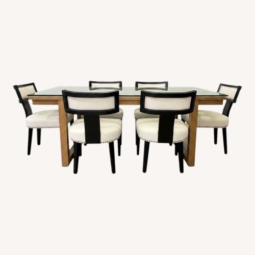 Used Dinning Table with 4 Black Chairs for sale on AptDeco