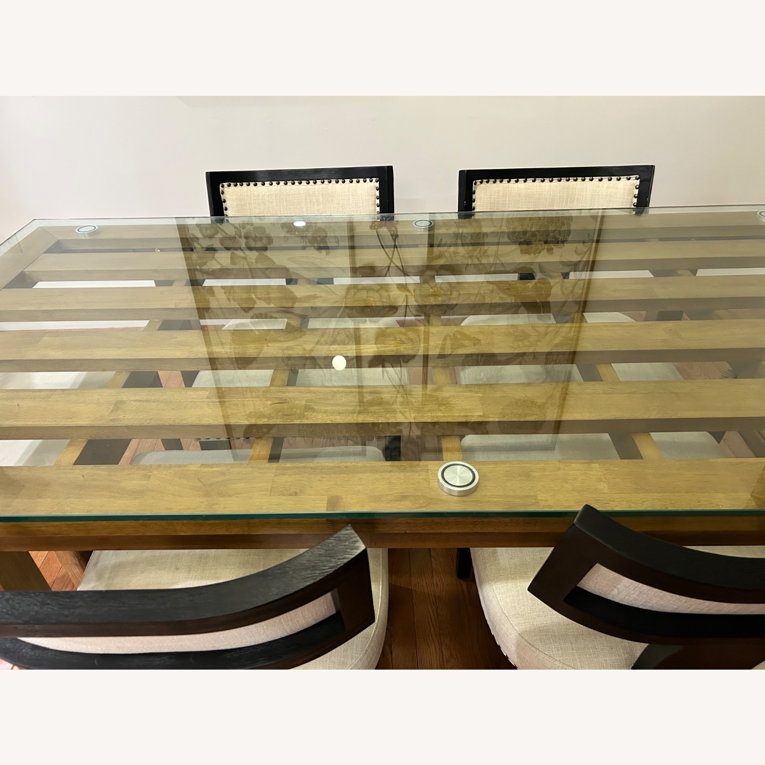 Dinning Table with 4 Black Chairs  - image-3