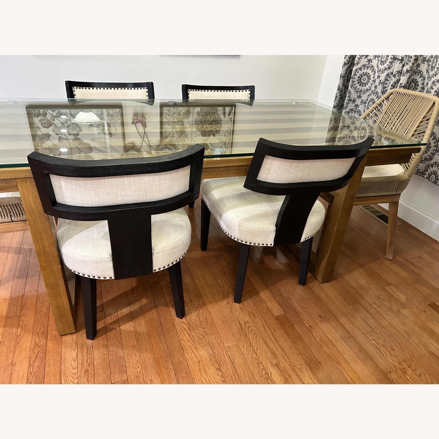 Dinning Table with 4 Black Chairs  - image-1