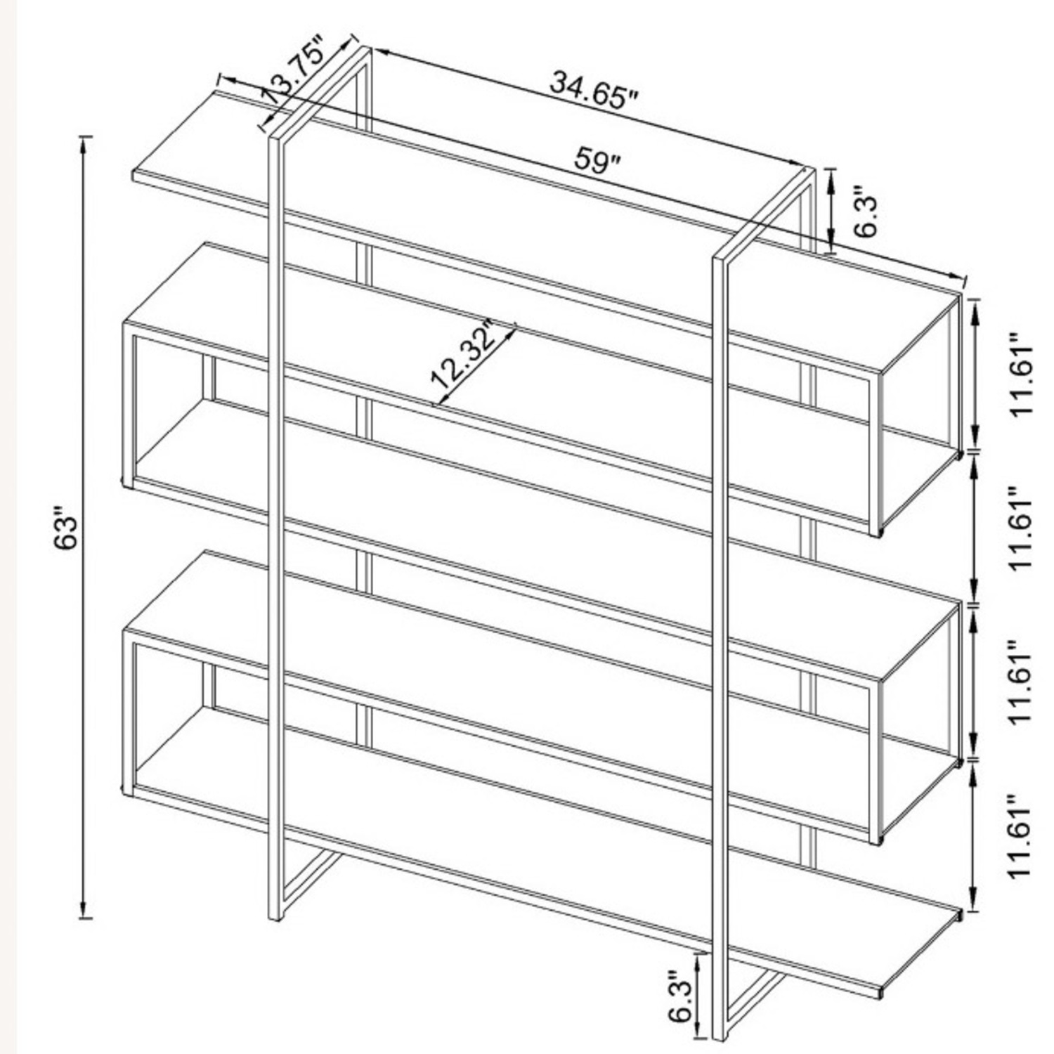 Coaster Fine Contemporary Zig Zag Chrome & Glass Bookcase  - image-7