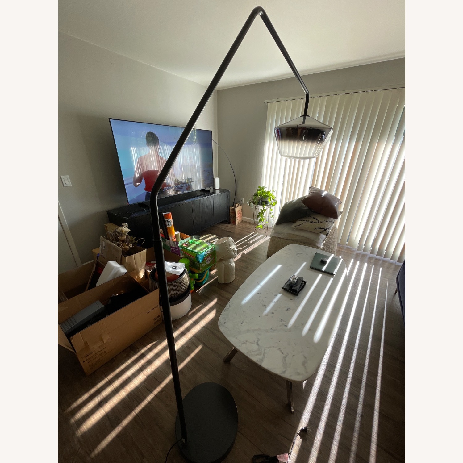 West Elm Black Metal Floor Lamp - image-1