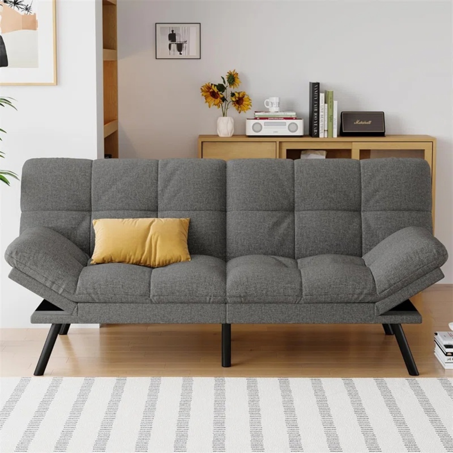 Wayfair Dark Gray Fabric Sleeper Sofa - image-4
