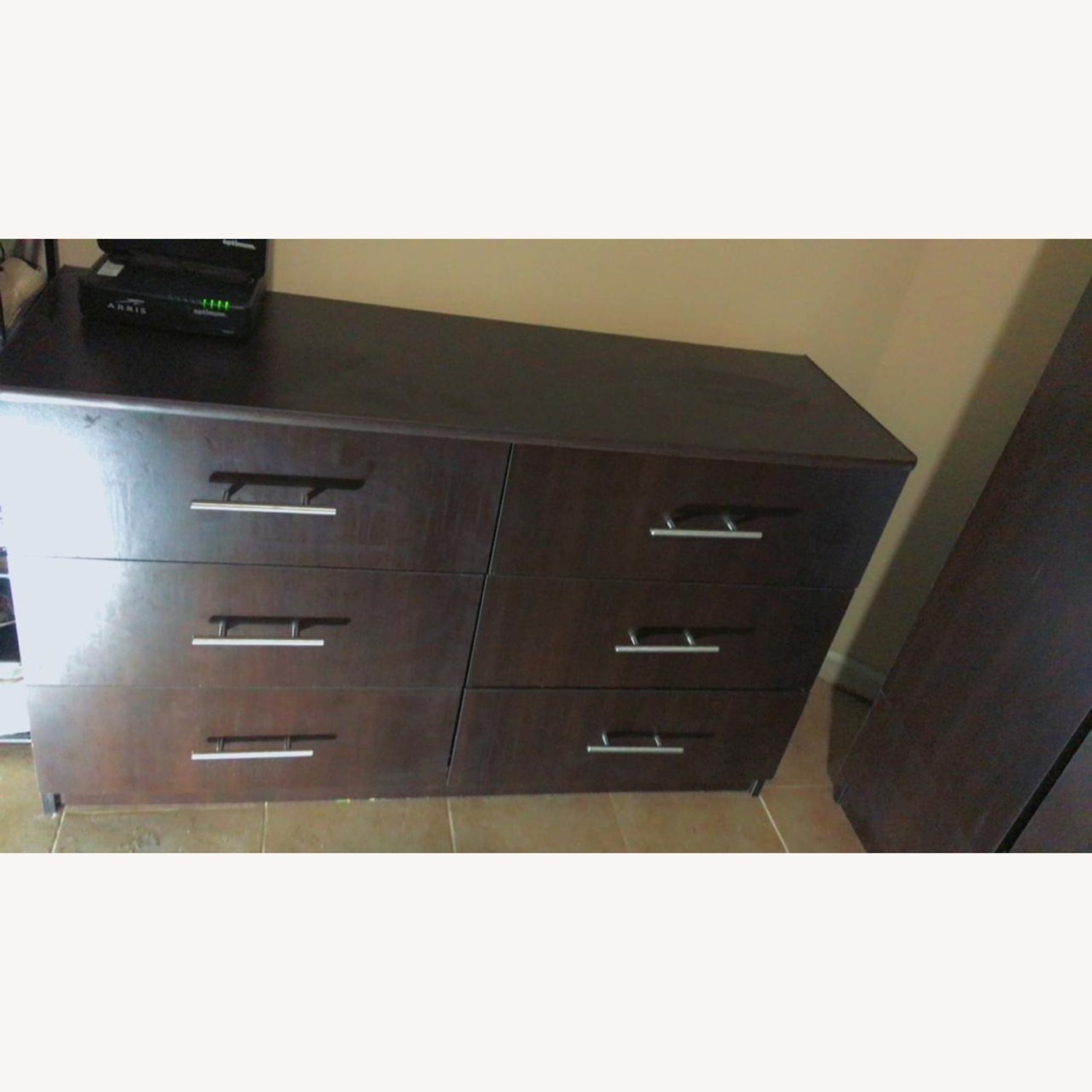 Dark Brown Wood Armoire - image-3