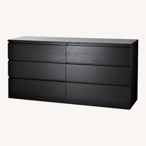 Used IKEA Malm Black 6 Drawer Chest for sale on AptDeco
