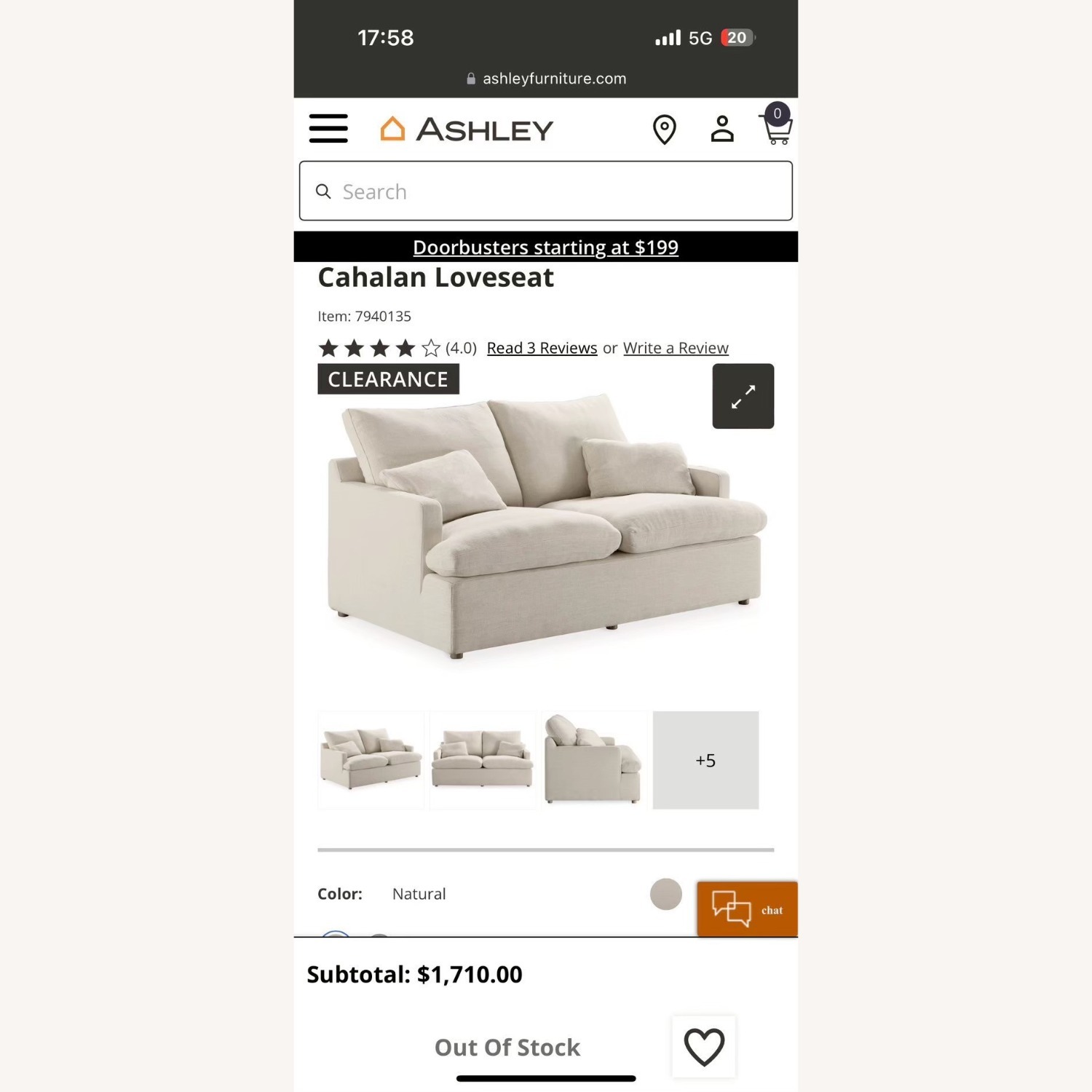 Ashley Cahalan Natural Loveseat - image-8