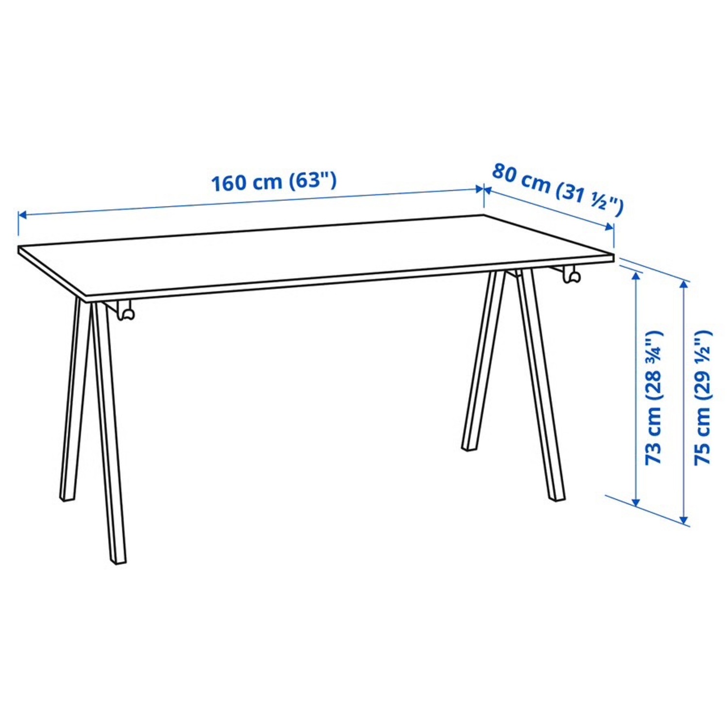 IKEA Trotten White Desk - image-2