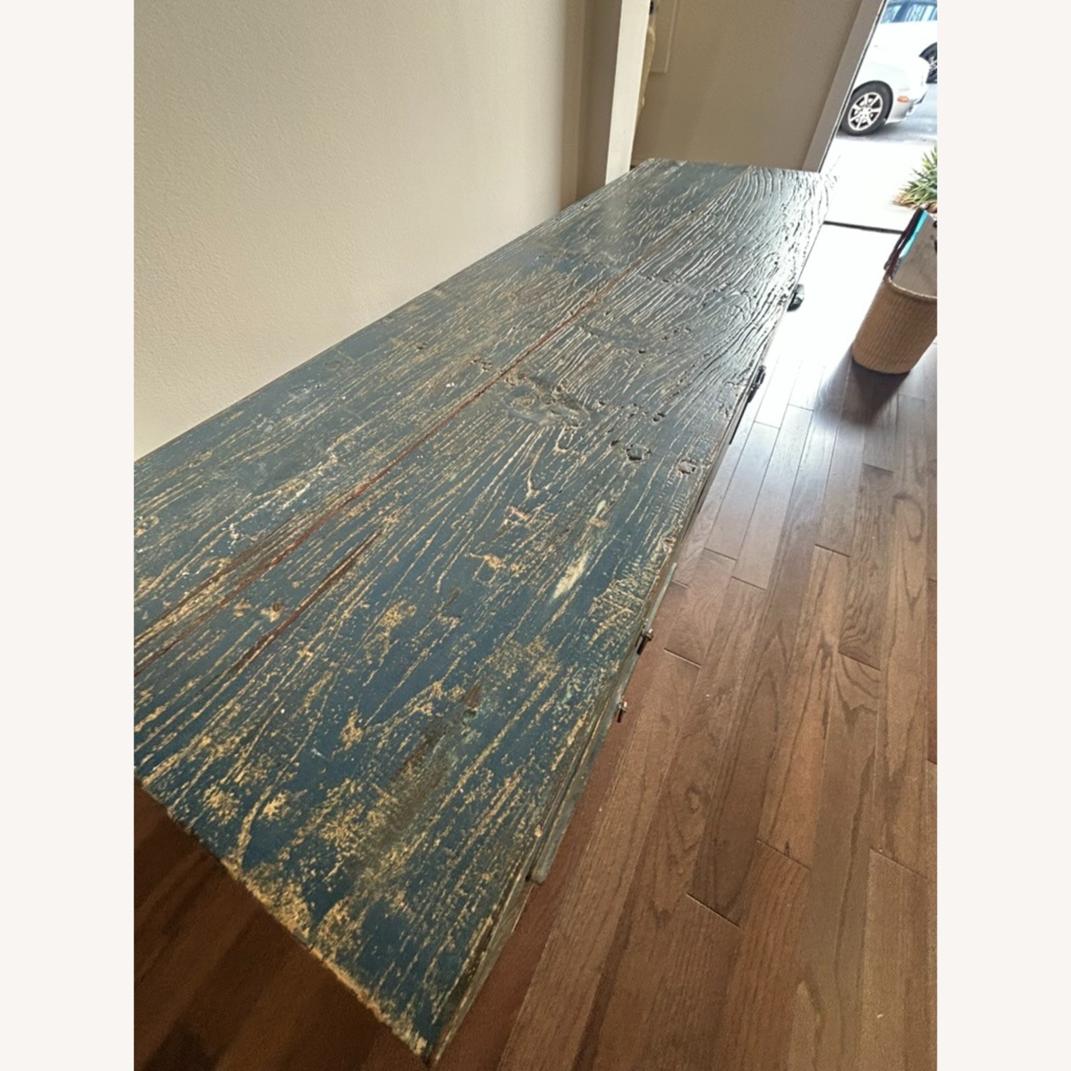 Distressed Wooden Blue Sideboard Credenza - image-3