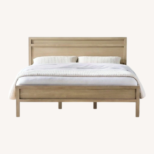 Used Crate and Barrel Keane Natural Wood King Bed for sale on AptDeco