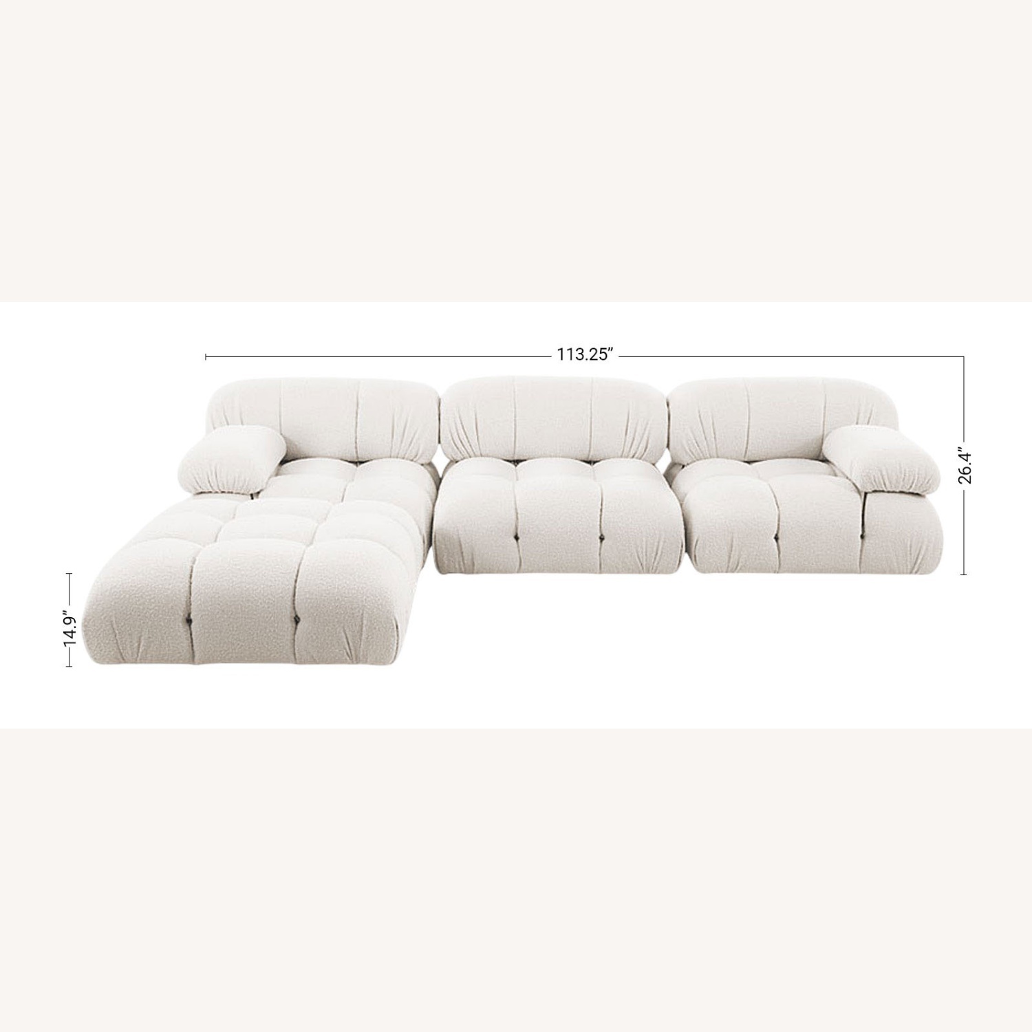 Mario Bellini Camaleonda in Bouclé 3+ Seater Sofa - image-4