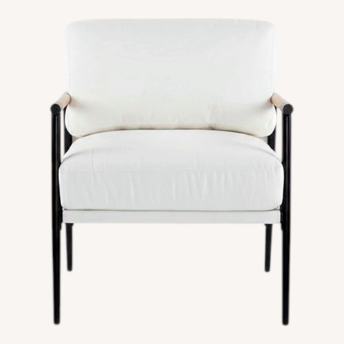 Used Wayfair Cream Chenille Armchair for sale on AptDeco