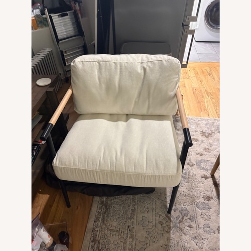 Used Wayfair Cream Chenille Armchair for sale on AptDeco