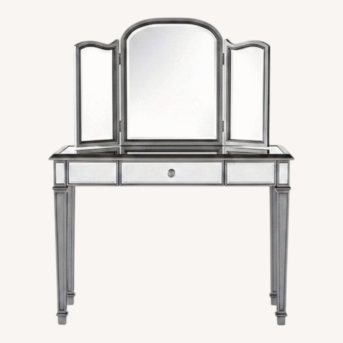Used Pier 1 Imports Hayworth Silver Glass Desk for sale on AptDeco