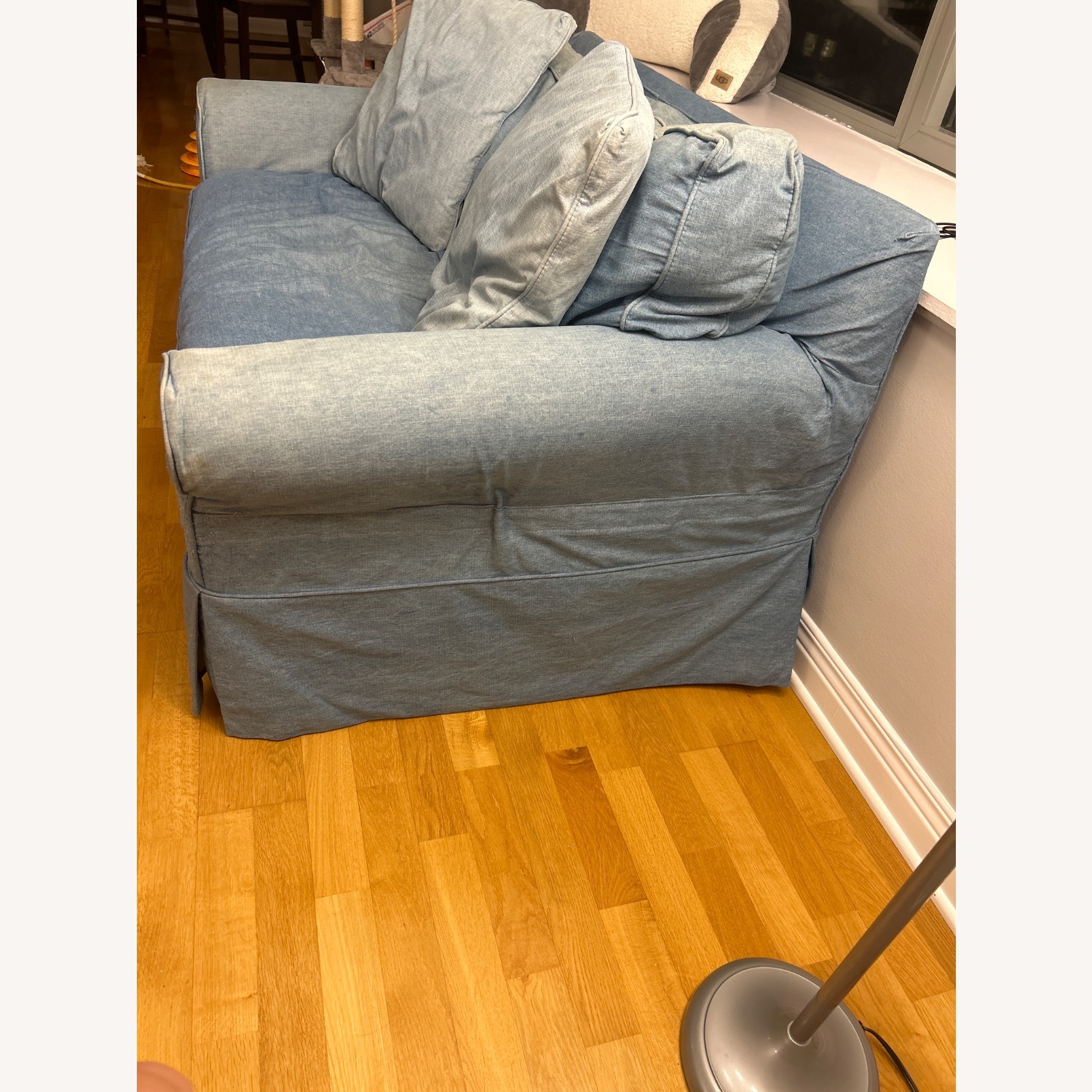 Crate & Barrel Blue Fabric Sleeper Sofa - image-3