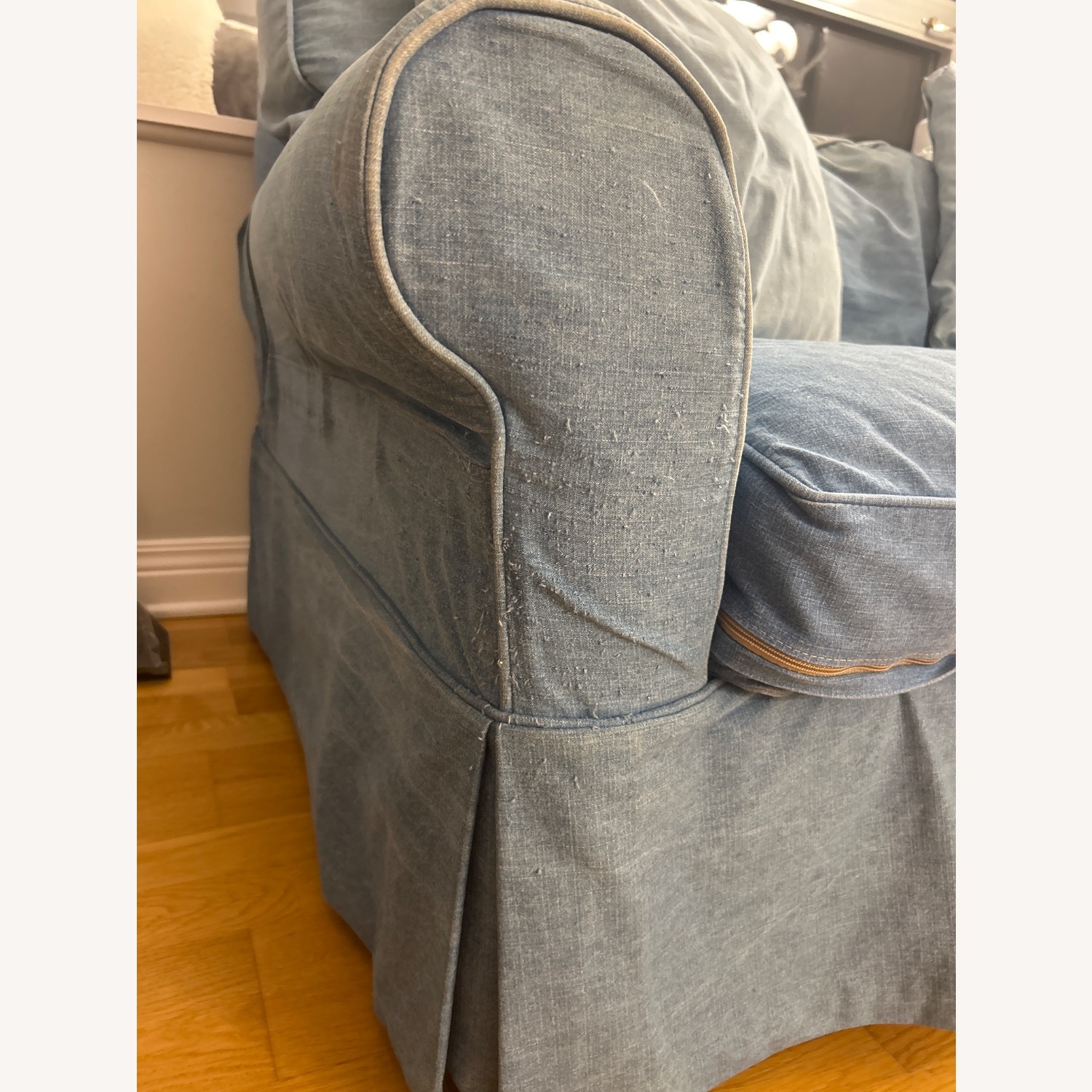 Crate & Barrel Blue Fabric Sleeper Sofa - image-6