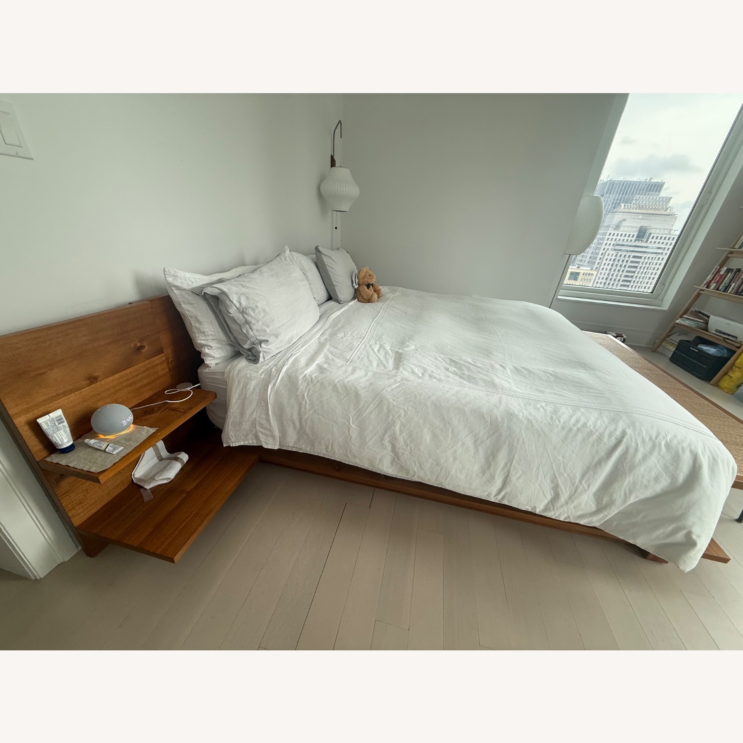 CB2 Wood Platform King Bed With Nightstands - image-2