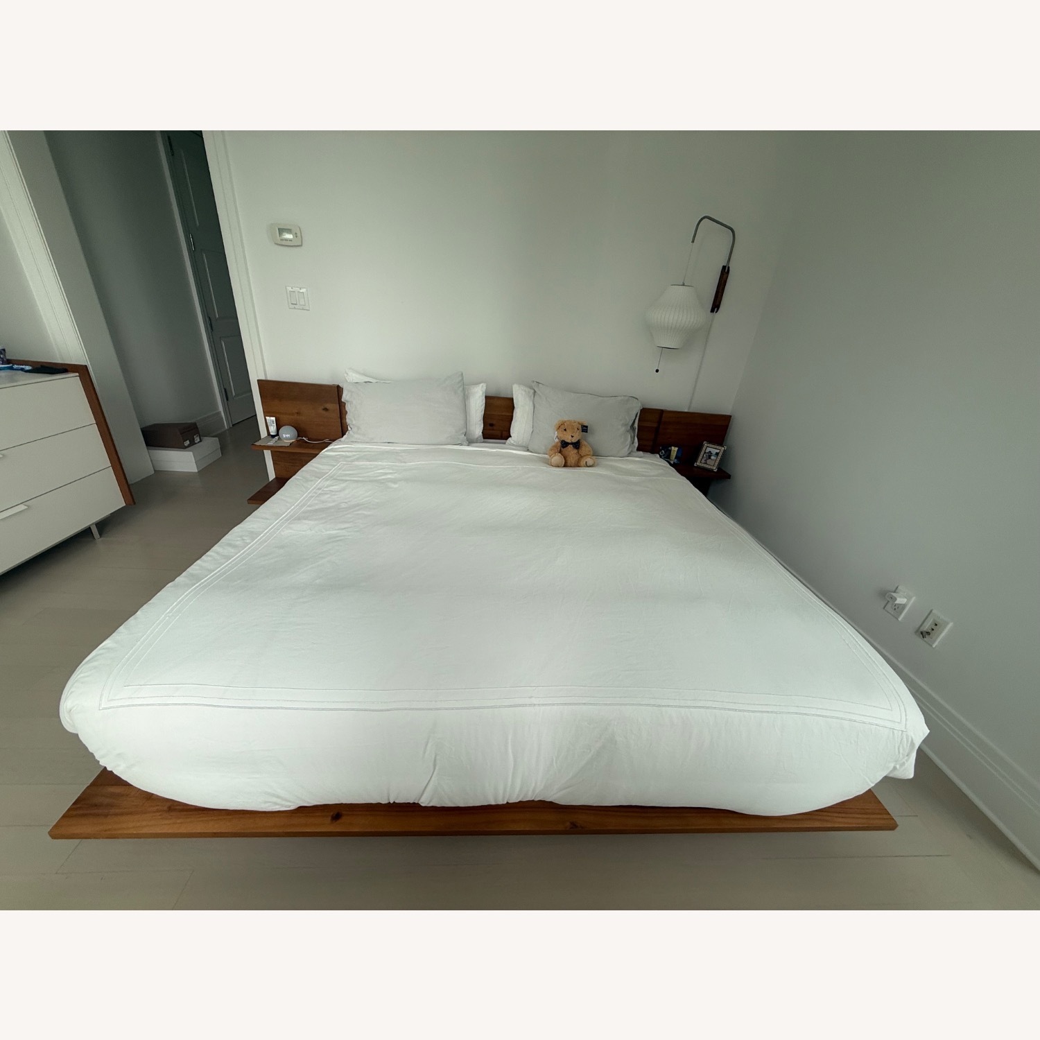 CB2 Wood Platform King Bed With Nightstands - image-3