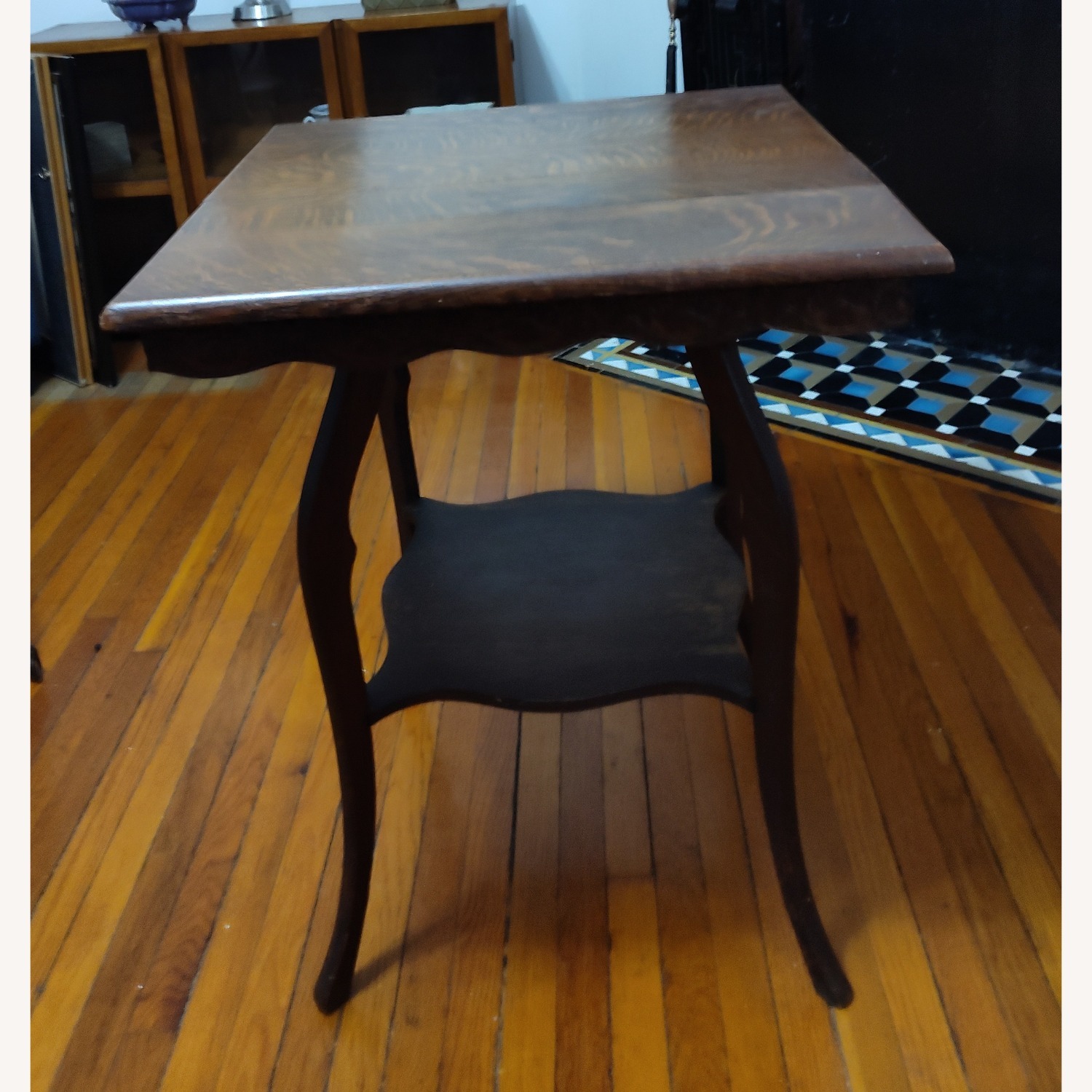 Dark Brown Wood Side Table - image-3