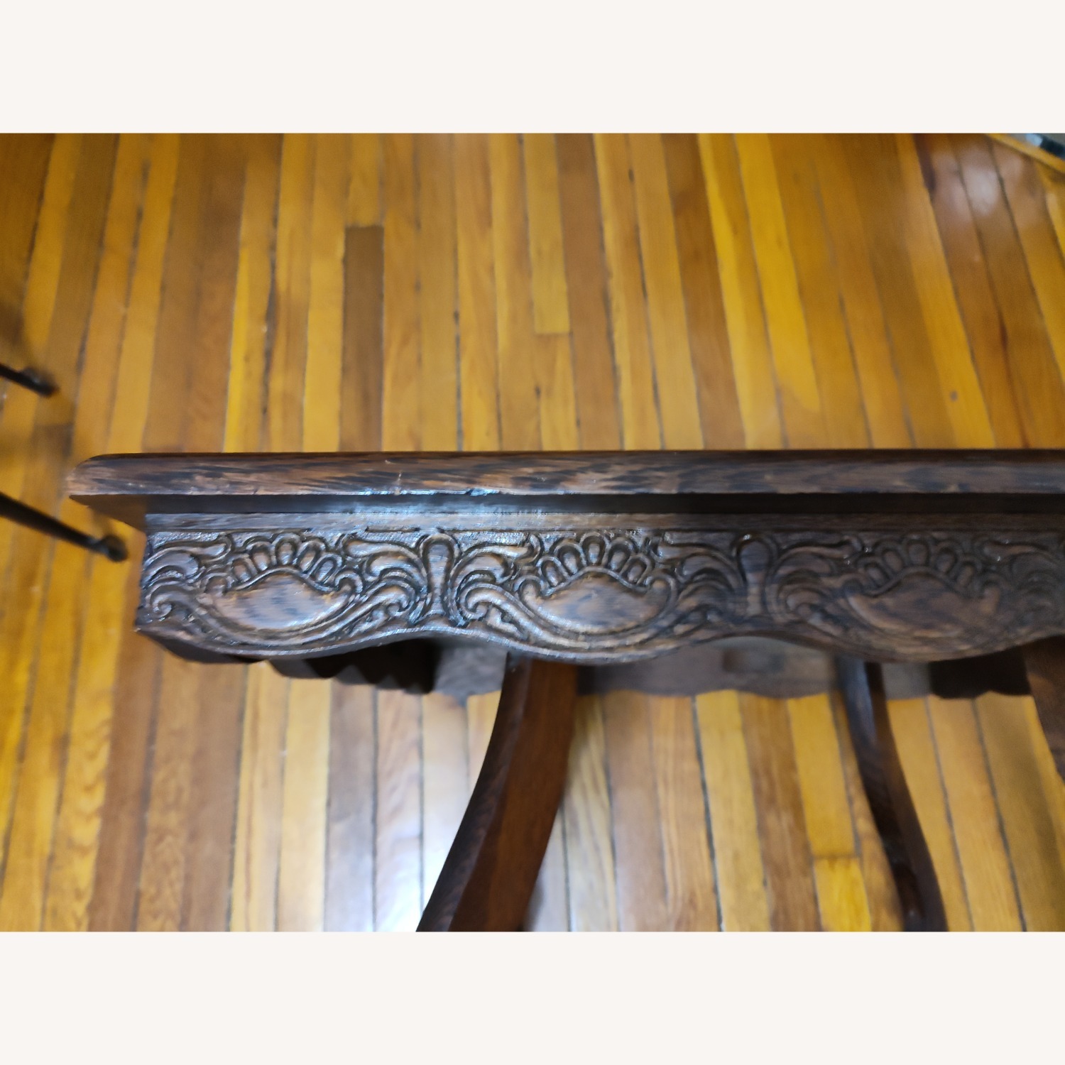 Dark Brown Wood Side Table - image-8