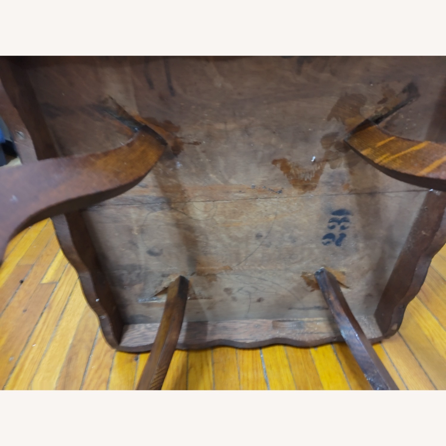 Dark Brown Wood Side Table - image-7