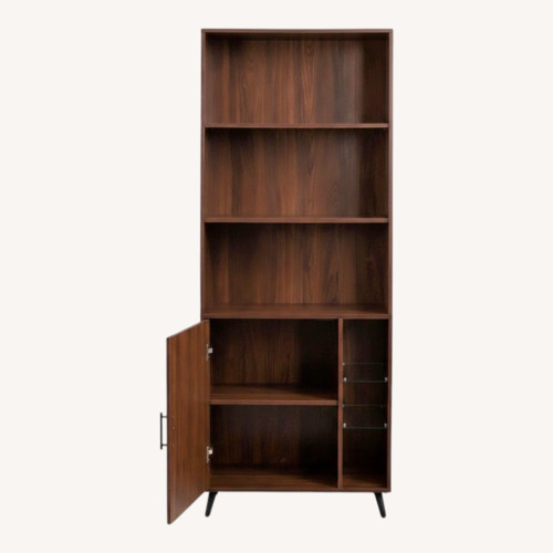 Used Rooms To Go Vintage Dark Faux Wood Utility Hutch/Storage for sale on AptDeco