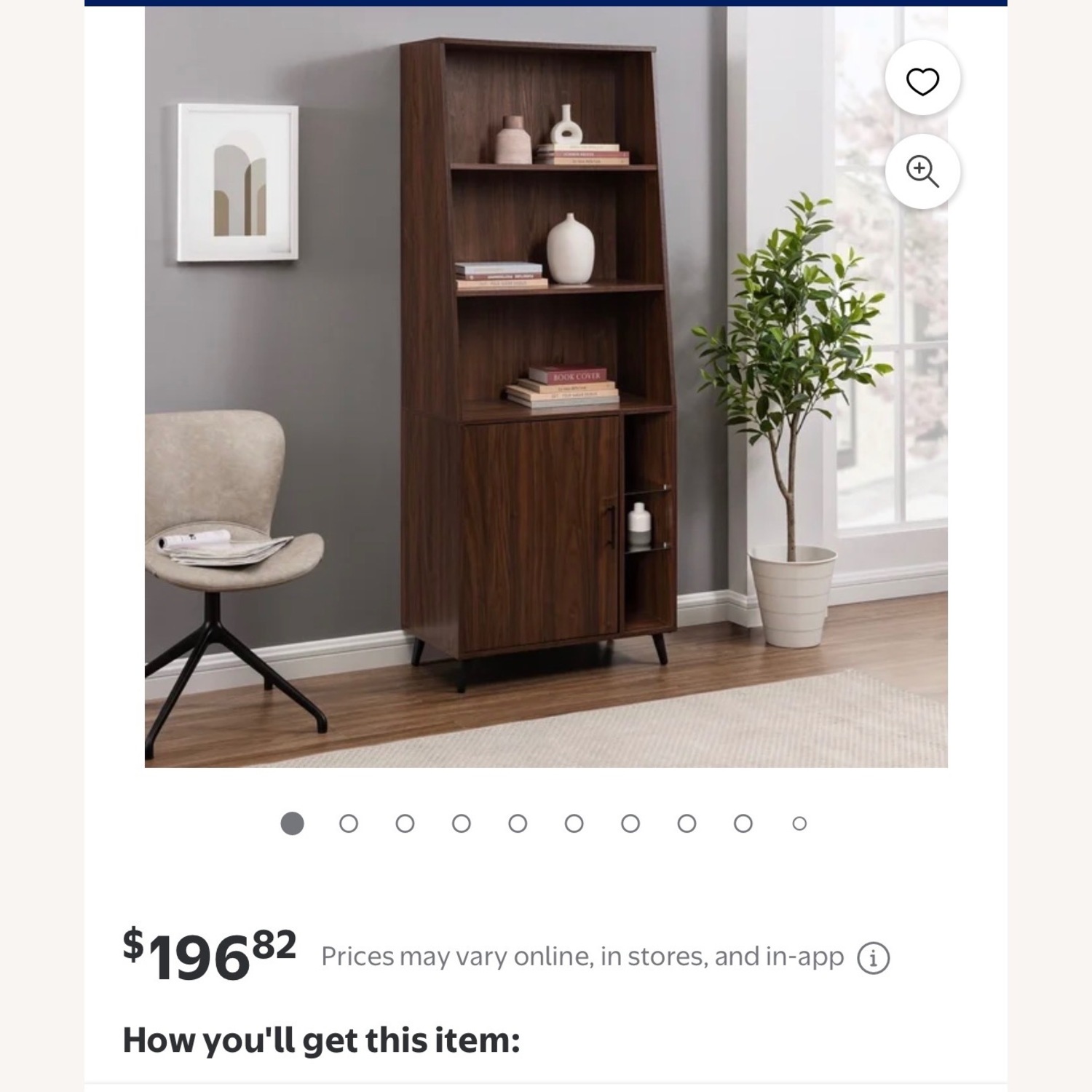 Rooms To Go Vintage Dark Faux Wood Utility Hutch/Storage - image-4