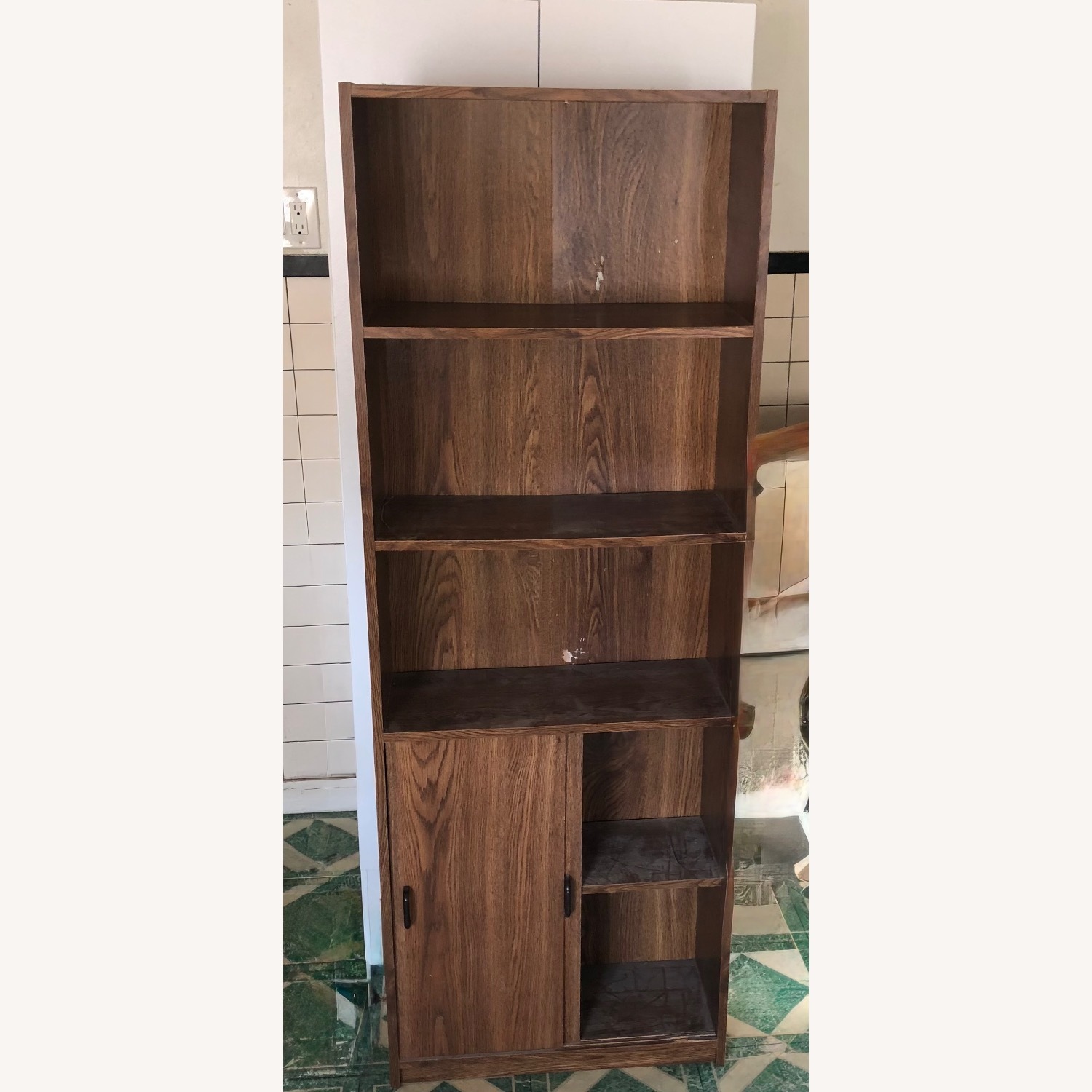 Rooms To Go Vintage Dark Faux Wood Utility Hutch/Storage - image-1