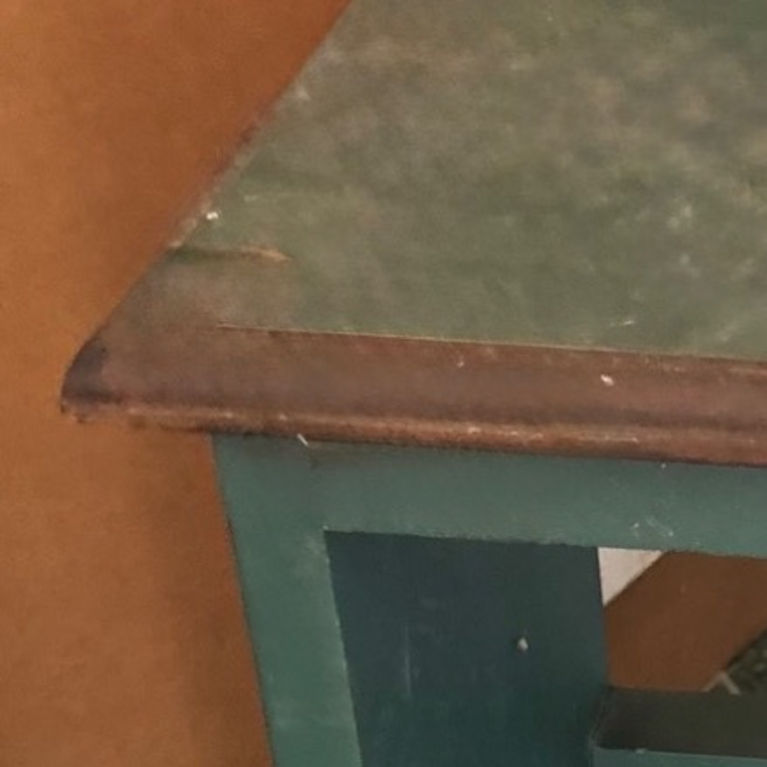 Vintage/Antique Green Wood Side Table/magazine - image-2
