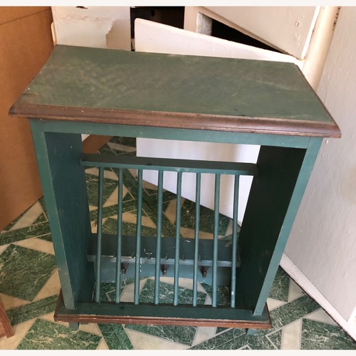 Used Vintage/Antique Green Wood Side Table/magazine for sale on AptDeco