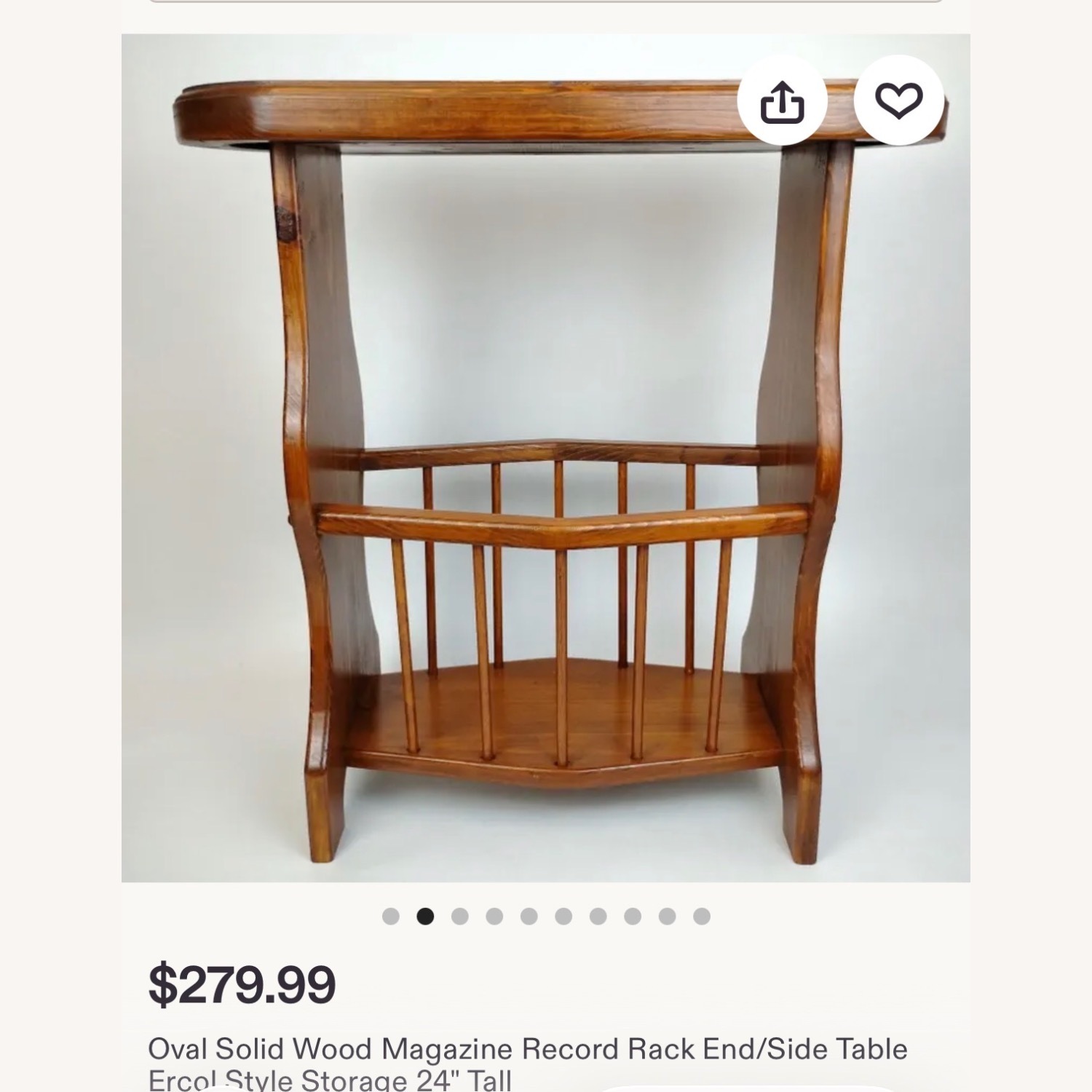 Vintage/Antique Natural Wood Side Table/ storage - image-7