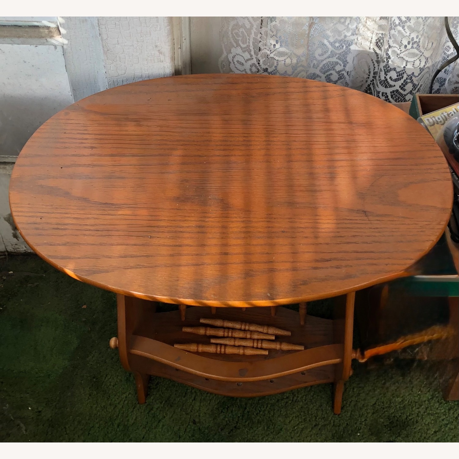 Vintage/Antique Natural Wood Side Table/ storage - image-2
