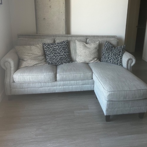 Used Light Gray L-Shaped Couch for sale on AptDeco