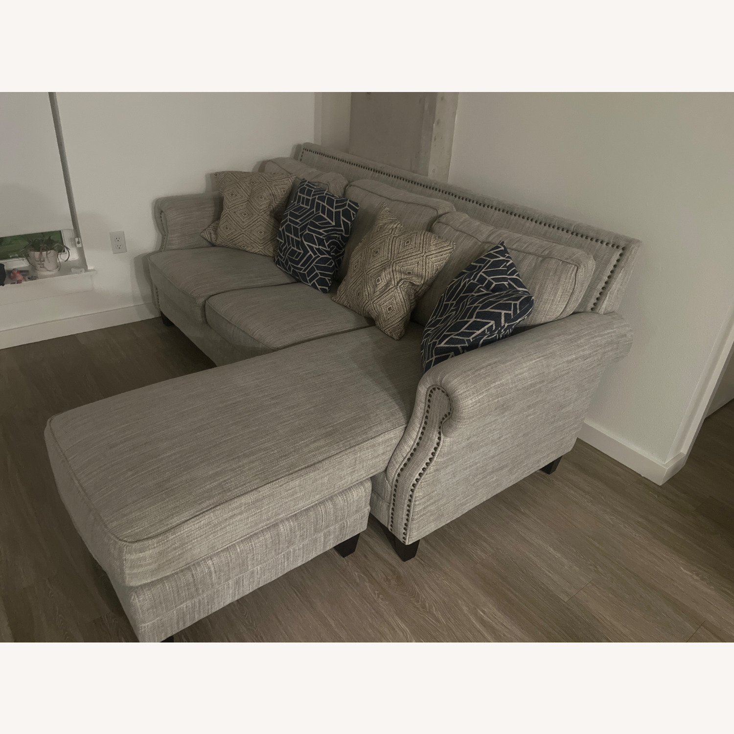 Light Gray L-Shaped Couch - image-2