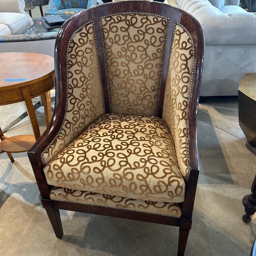 Used William Switzer Custom Barrel-Back Burl Armchair for sale on AptDeco