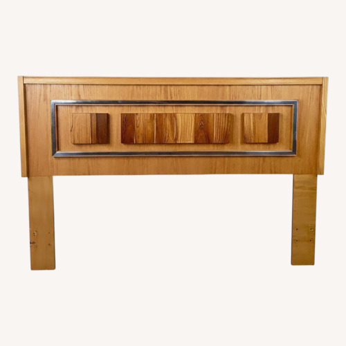 Used Vintage Modern Mixed wood Headboard- Queen for sale on AptDeco