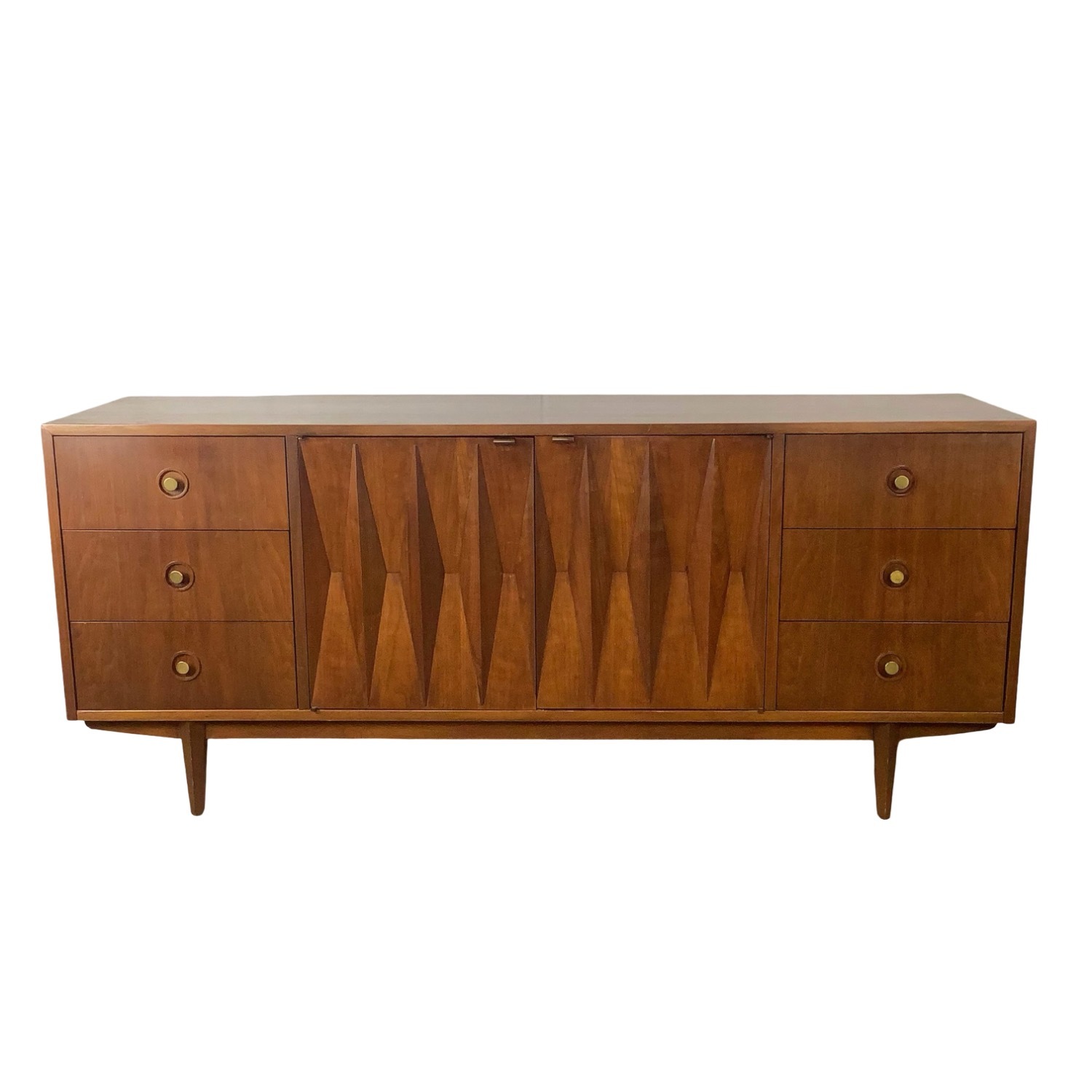 Mid-Century "Harlequin" Sculpted Walnut Dresser - image-19