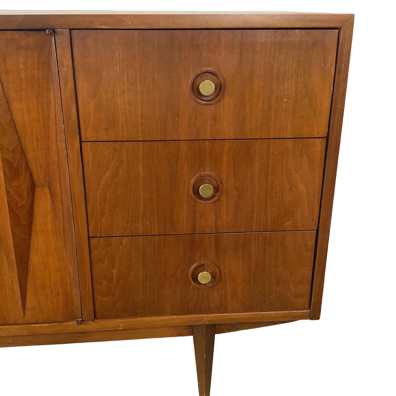Mid-Century "Harlequin" Sculpted Walnut Dresser - image-9