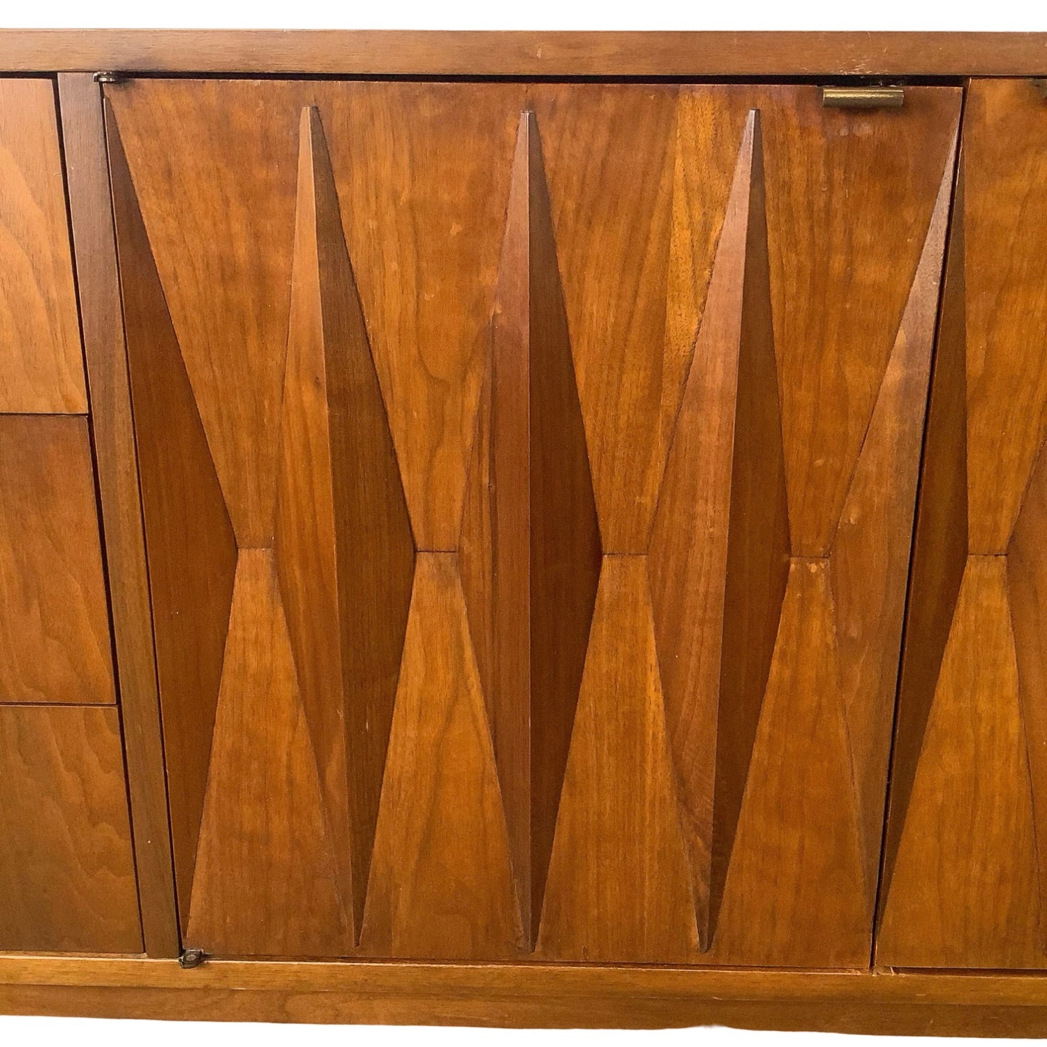 Mid-Century "Harlequin" Sculpted Walnut Dresser - image-7
