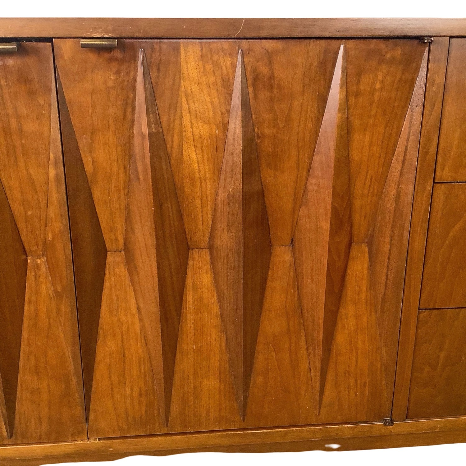 Mid-Century "Harlequin" Sculpted Walnut Dresser - image-8