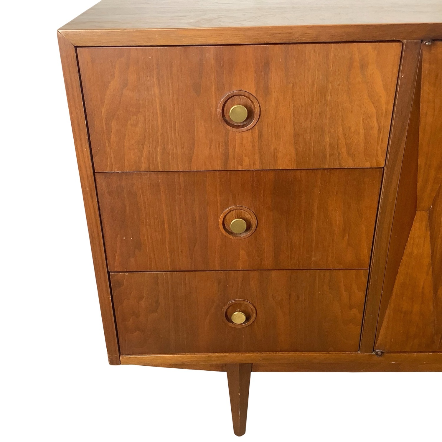 Mid-Century "Harlequin" Sculpted Walnut Dresser - image-6