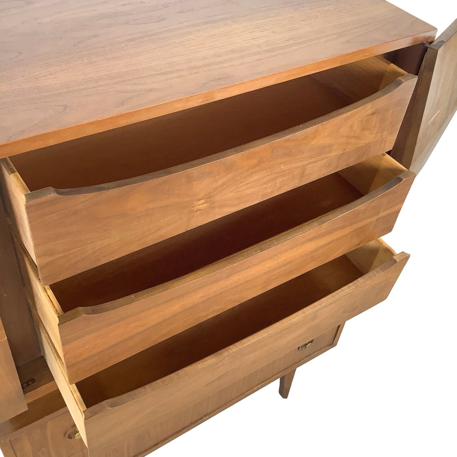Mid-Century Walnut "Harlequin" Highboy Dresser  - image-13