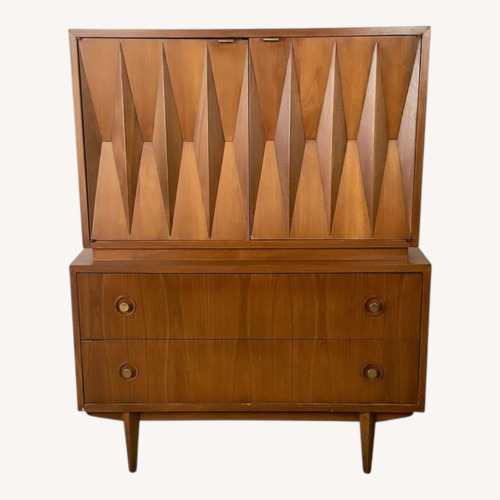 Used Mid-Century Walnut "Harlequin" Highboy Dresser for sale on AptDeco