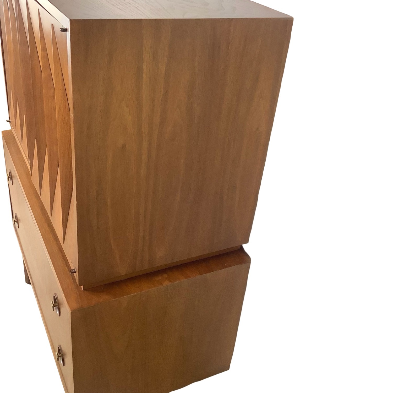 Mid-Century Walnut "Harlequin" Highboy Dresser  - image-9