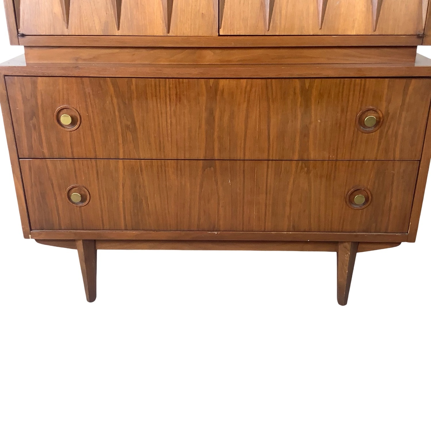 Mid-Century Walnut "Harlequin" Highboy Dresser  - image-17