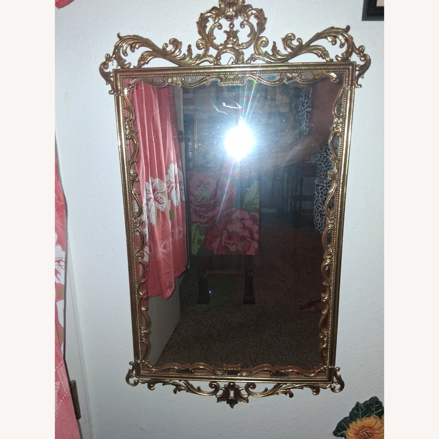 Vintage/Antique Brass Rococco Mirror - image-3